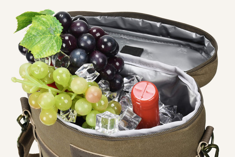 Tirrinia Vintage Canvas 2-Bottle Wine Tote — Rugged Style for Every Gathering front view
