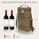 Tirrinia Vintage Canvas 2-Bottle Wine Tote — Rugged Style for Every Gathering side view