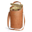 Tirrinia 2 Bottle Wine Carrier Bag, Insulated Wine Tote Cooler Bag with Shoulder Strap, for Travel, Picnic, BYOB & Christmas - Perfect Gift for Wine Lovers, Brown