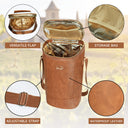 Tirrinia 2 Bottle Wine Carrier Bag, Insulated Wine Tote Cooler Bag with Shoulder Strap, for Travel, Picnic, BYOB & Christmas - Perfect Gift for Wine Lovers, Brown