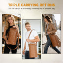 Tirrinia 2 Bottle Wine Carrier Bag, Insulated Wine Tote Cooler Bag with Shoulder Strap, for Travel, Picnic, BYOB & Christmas - Perfect Gift for Wine Lovers, Brown