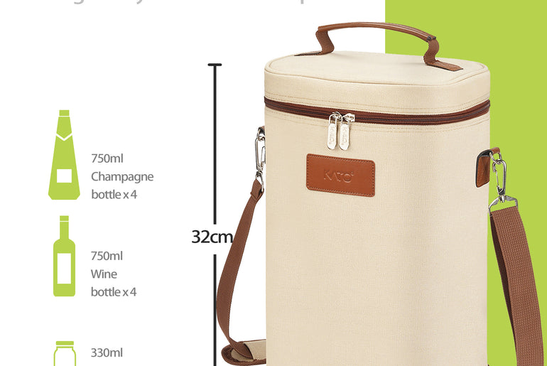 Tirrinia 4 Bottle Wine Cooler Tote Bag for Wine Travel