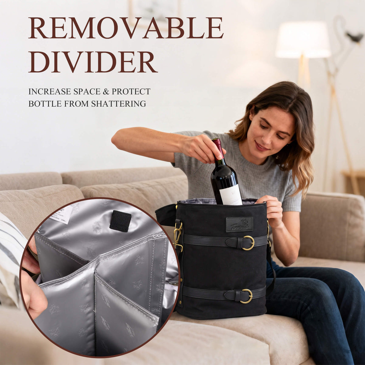 Tirrinia 4-Bottle Insulated Wine Carrier — Picnic-Ready, Leakproof & Stylish