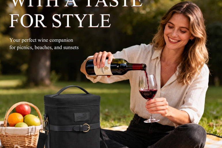Tirrinia 4-Bottle Insulated Wine Carrier — Picnic-Ready, Leakproof & Stylish