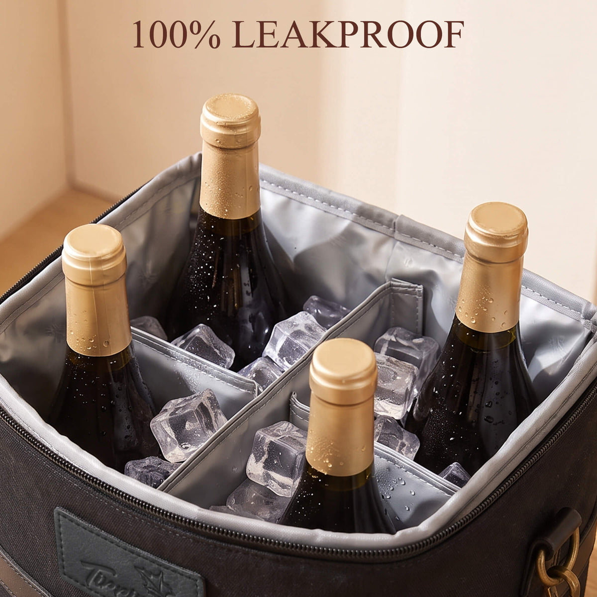 Tirrinia 4-Bottle Insulated Wine Carrier — Picnic-Ready, Leakproof & Stylish