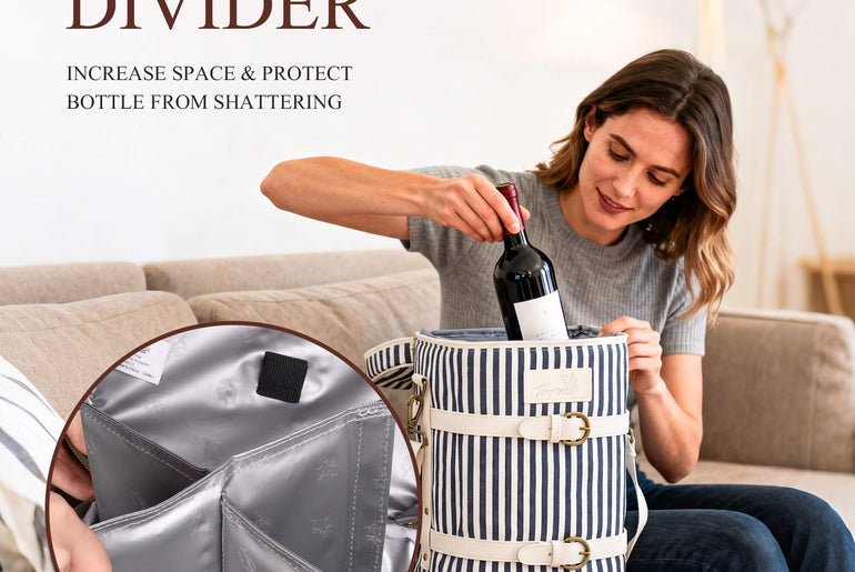 Tirrinia 4-Bottle Insulated Wine Carrier — Picnic-Ready, Leakproof & Stylish