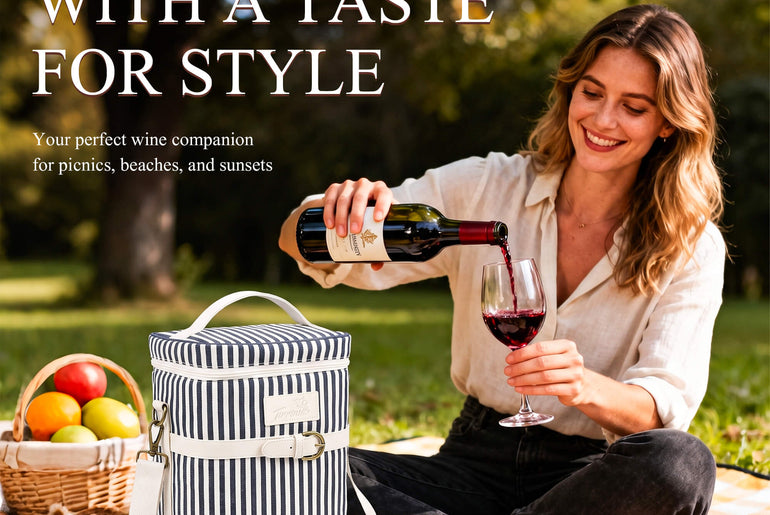 Tirrinia 4-Bottle Insulated Wine Carrier — Picnic-Ready, Leakproof & Stylish