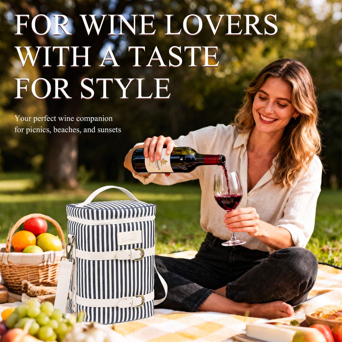 Tirrinia 4-Bottle Insulated Wine Carrier — Picnic-Ready, Leakproof & Stylish