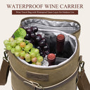 Tirrinia Vintage Canvas 4-Bottle Wine Tote — For Gatherings That Deserve Good Taste front view