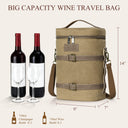 Tirrinia Vintage Canvas 4-Bottle Wine Tote — For Gatherings That Deserve Good Taste side view