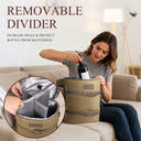 Tirrinia Vintage Canvas 4-Bottle Wine Tote — For Gatherings That Deserve Good Taste detail view