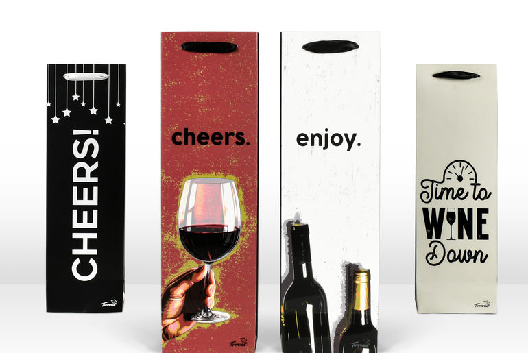 Tirrinia 12pcs Silk Handles Recyclable Paper Wine Gift Bags - Home and Garden product photo