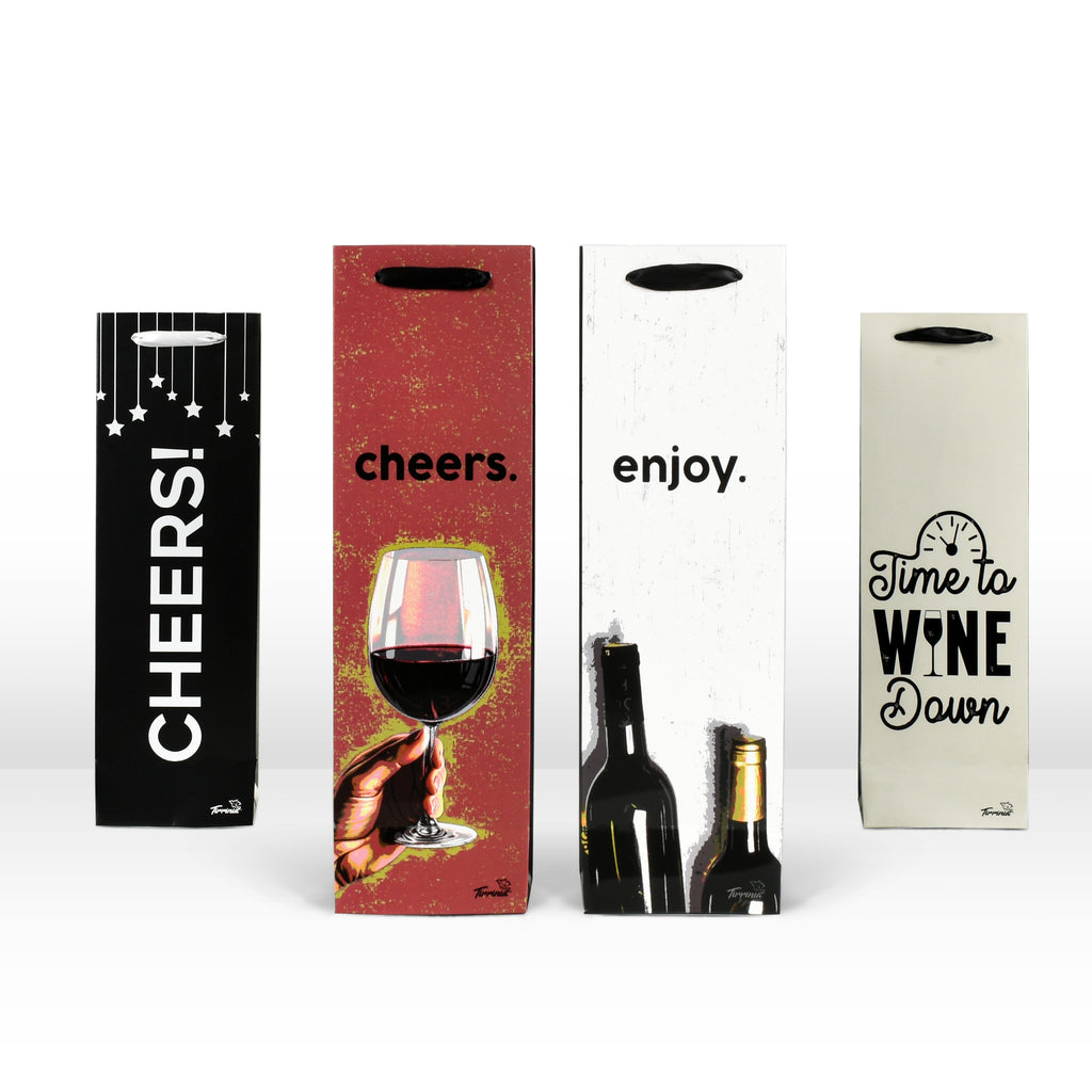 Tirrinia 12pcs Silk Handles Recyclable Paper Wine Gift Bags - Home and Garden product photo