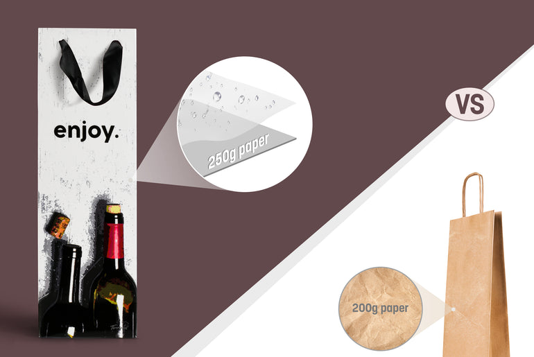 Tirrinia 12pcs Silk Handles Recyclable Paper Wine Gift Bags detail view