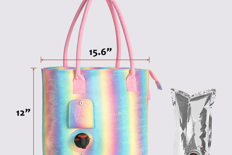 1.5L Wine Purse with Hidden Spout & Wine Bladder – Insulated Wine Tote Bag, Reusable Wine Travel Bag for Picnics, Beach & Parties