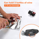 Tirrinia Insulated Wine Purse Tote Bag with Hidden Spout, Leakproof Purse Carrier Holds 2 Bottles (1.5L), Beach Cooler for Tr