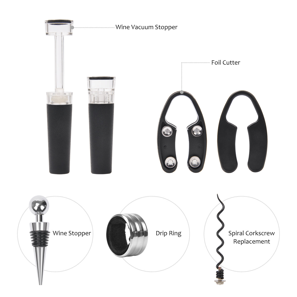 Kato by Tirrinia 7-Piece Rabbit Wine Opener Set – Professional Wine Accessories Gift Box