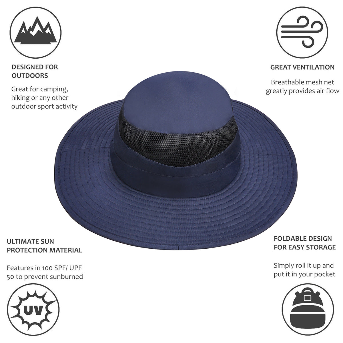 Tirrinia Men's Fishing Hat for Big Heads product image 16