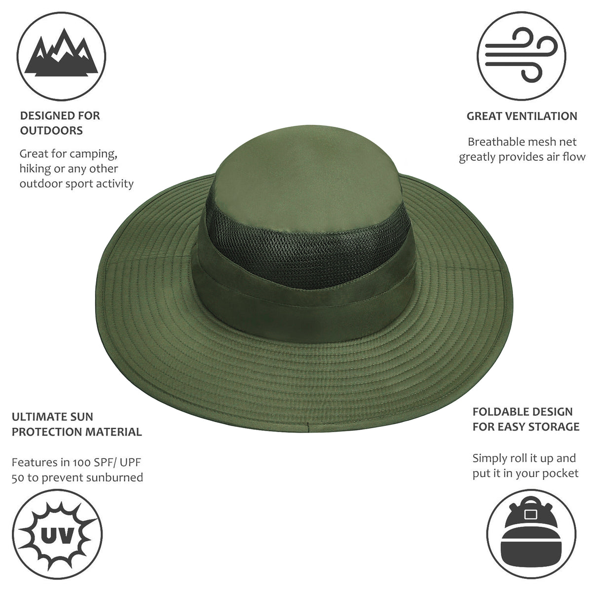 Tirrinia Men's Fishing Hat for Big Heads