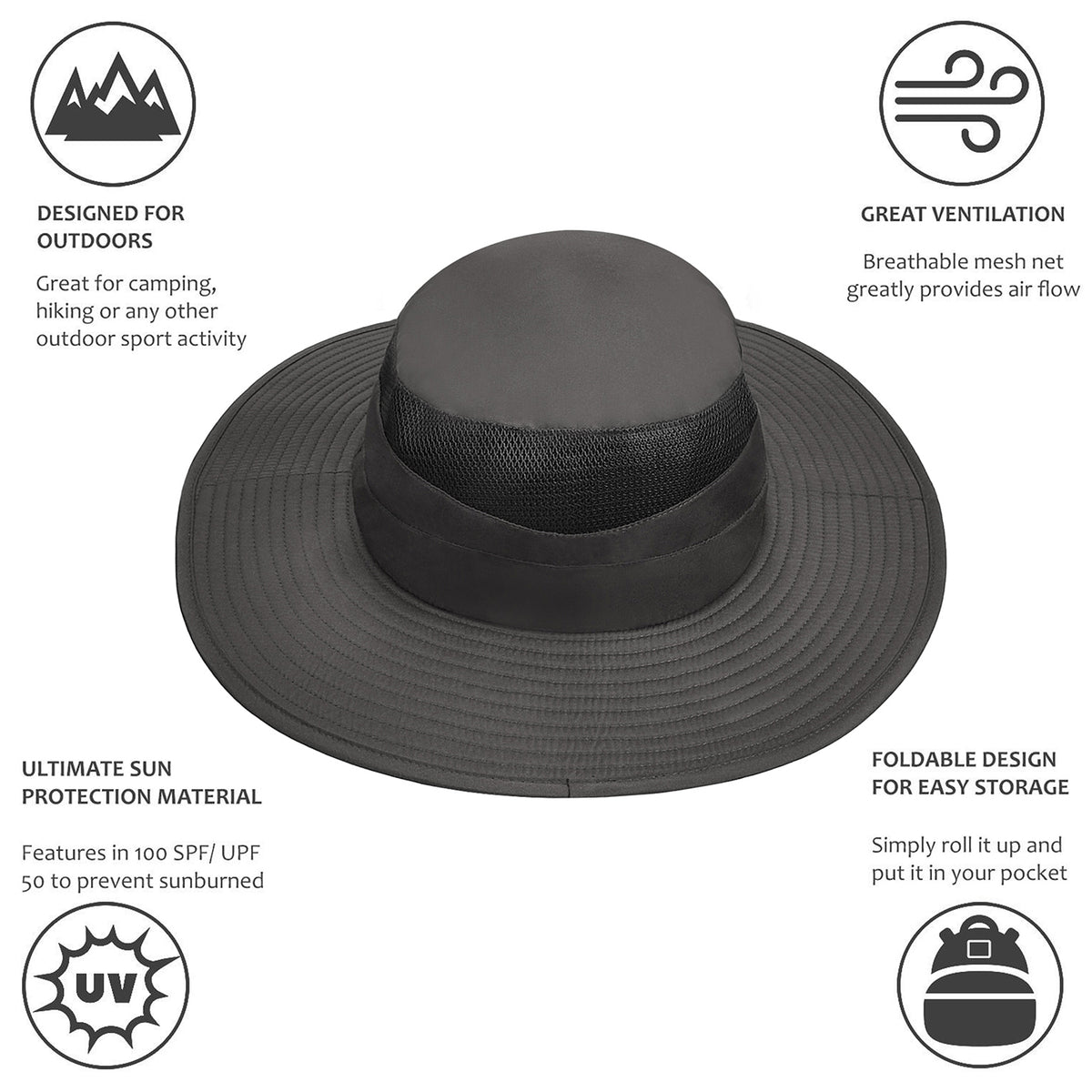 Tirrinia Men's Fishing Hat for Big Heads product image 8