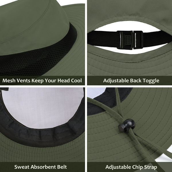 Tirrinia Women's Sun Hat Extra Wide Brim close-up detail