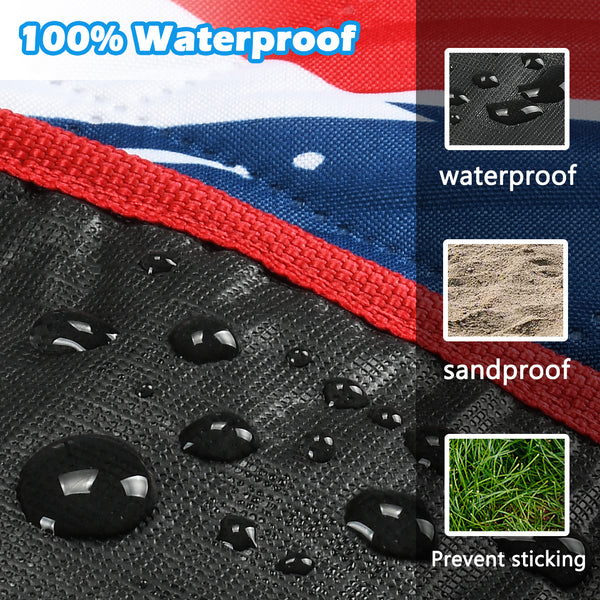 Quality Large Picnic Blanket 70" X 80" with USA Pattern Design
