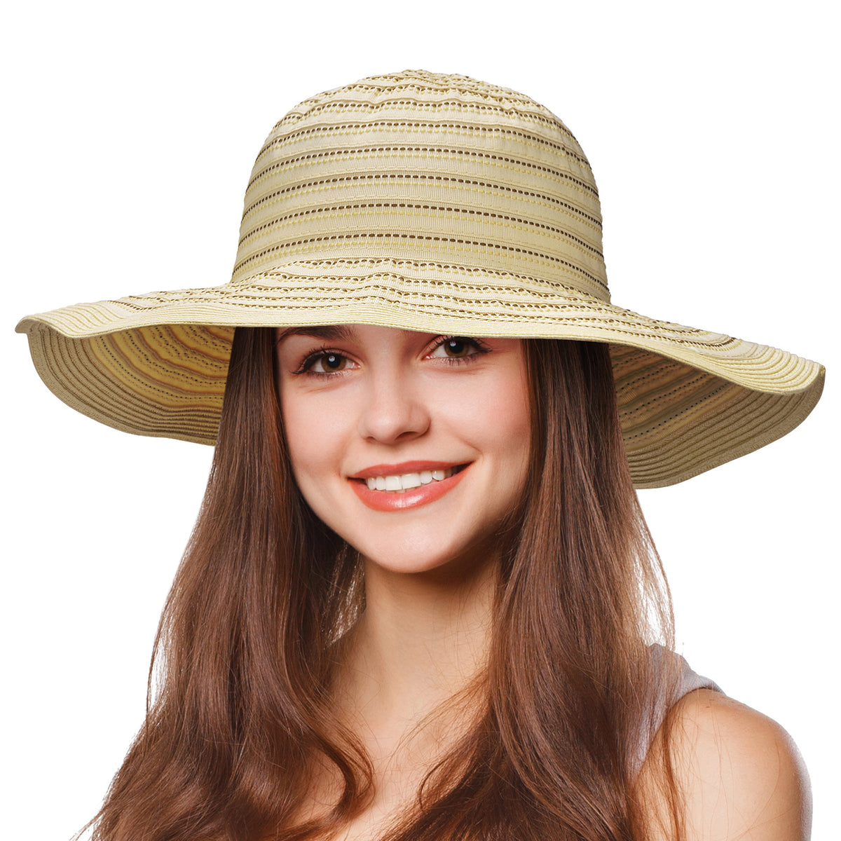 Tirrinia Womens Striped Straw Hat for Summer product image 7