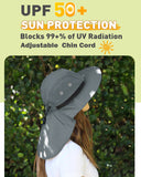 Tirrinia Wide Brim Hat with Neck Flap detail view